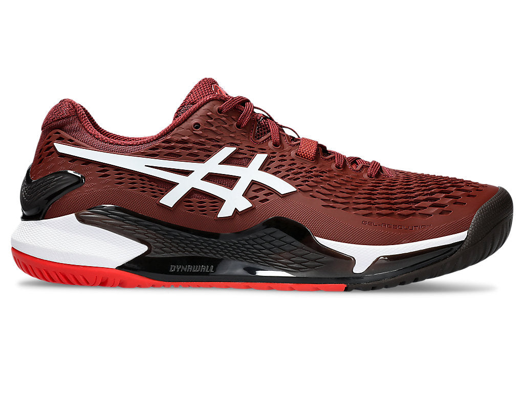 Men's Asics Gel-Resolution 9, Antique Red/White, 10.5 D Medium