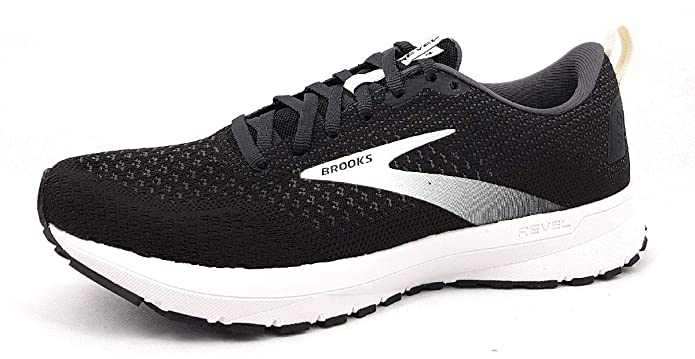 Women's Brooks Revel 4, Black/White, 10.5 B Medium