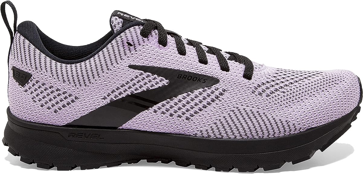 Women's Brooks Revel 5, Lilac/Ebony/Black, 9 B Medium