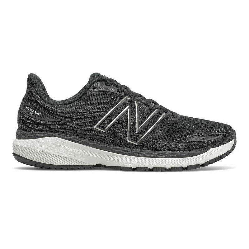 Women's New Balance Fresh Foam X 860v12, Black/White, 7 B Medium