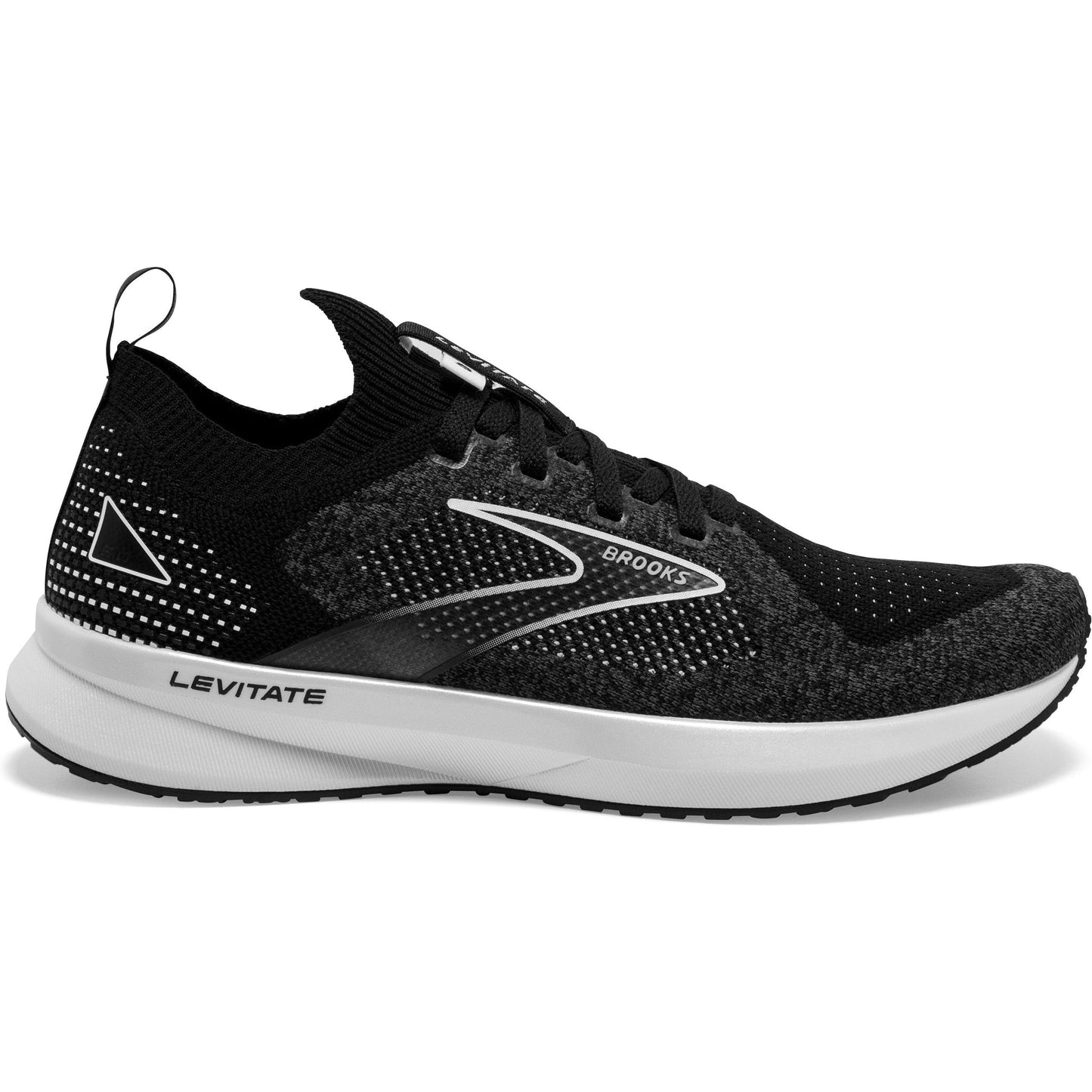 Women's Brooks Levitate Stealthfit 5, Black/Grey/White, 10 B Medium