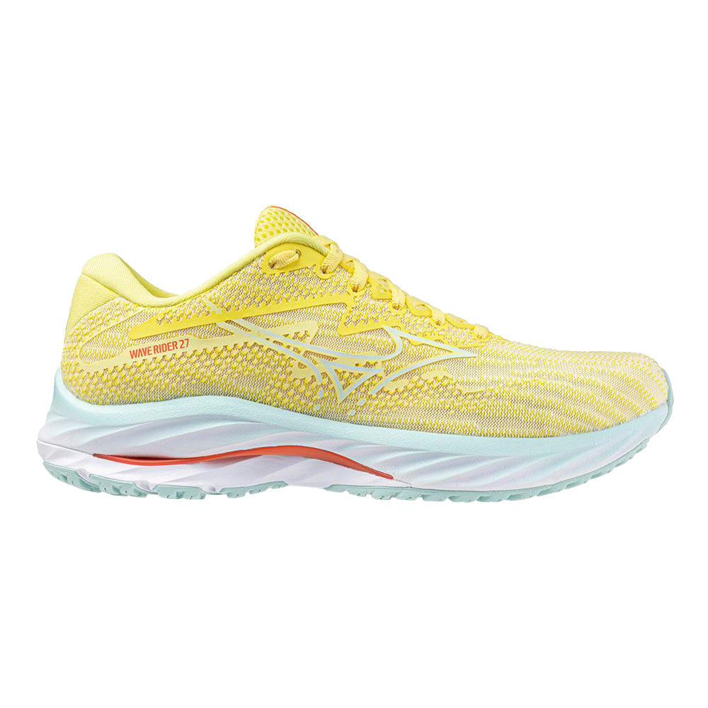 Women's Mizuno Wave Rider 27, Anise Flower-White, 8.5 B Medium