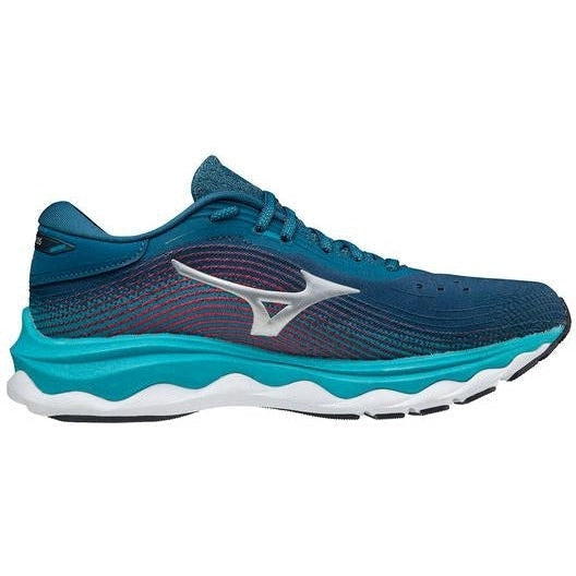 Women's Mizuno Wave Sky 5, Legion Blue/Silver, 8 B Medium