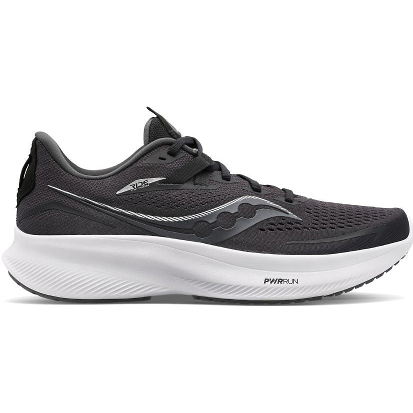 Women's Saucony Ride 15, Black/White, 6.5 B Medium