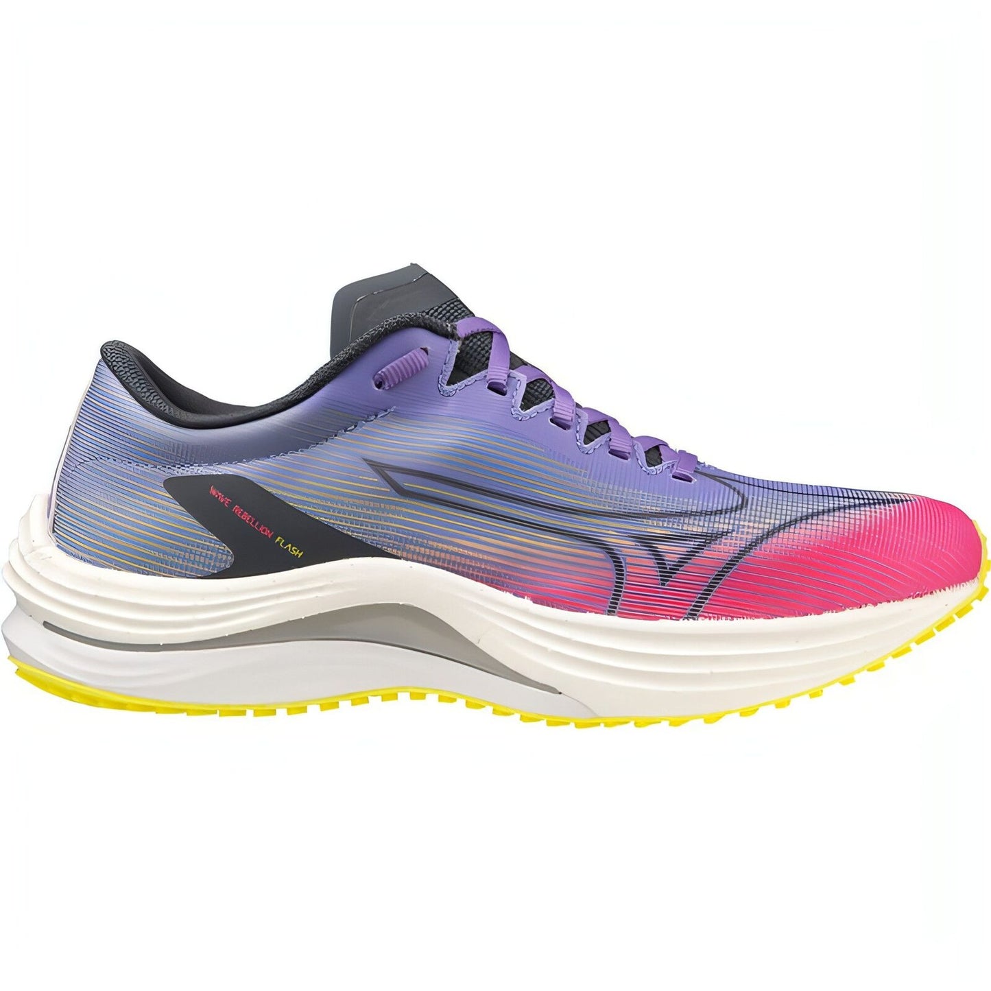 Women's Mizuno Wave Rebellion Flash, High Vis Pink/Ombre Blue, 7 B Medium