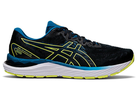 Men's Asics Gel-Cumulus 23, Black/Glow Yellow, 12.5 D Medium