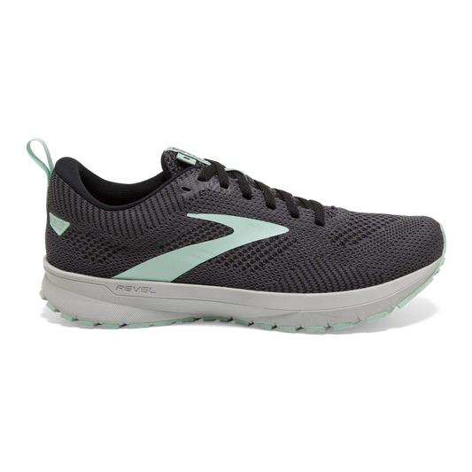 Women's Brooks Revel 5, Ebony/Black/Yucca, 7.5 B Medium
