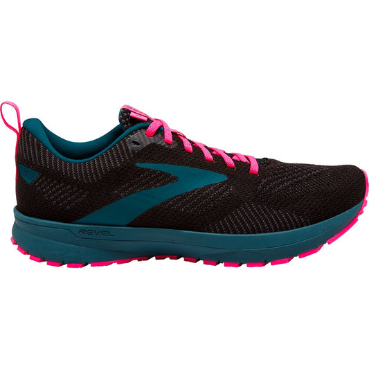 Women's Brooks Revel 5, Black/Blue/Pink, 10 B Medium