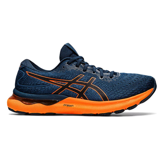 Men's Asics Gel-Nimbus 24, French Blue/Shocking Orange, 12 D Medium