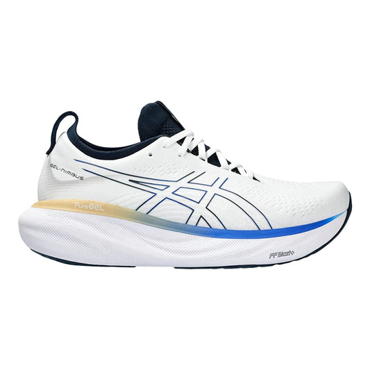 Men's Asics Gel-Nimbus 25, White/Illusion Blue, 8 D Medium