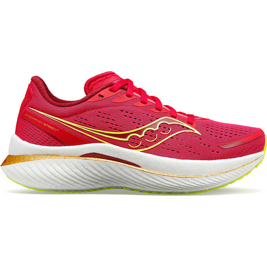 Women's Saucony Endorphin Speed 3, Red/Rose, 9 B Medium