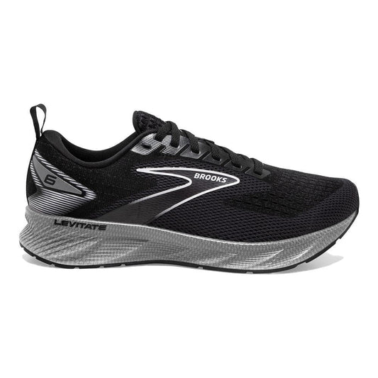 Women's Brooks Levitate 6, Black/Blackened Pearl/White, 10 B Medium