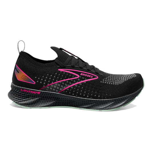 Women's Brooks Levitate StealthFit 6, Black/Pink, 7 B Medium