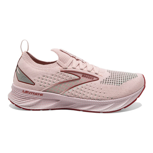 Women's Brooks Levitate StealthFit 6, Peach Whip/Pink, 9 B Medium