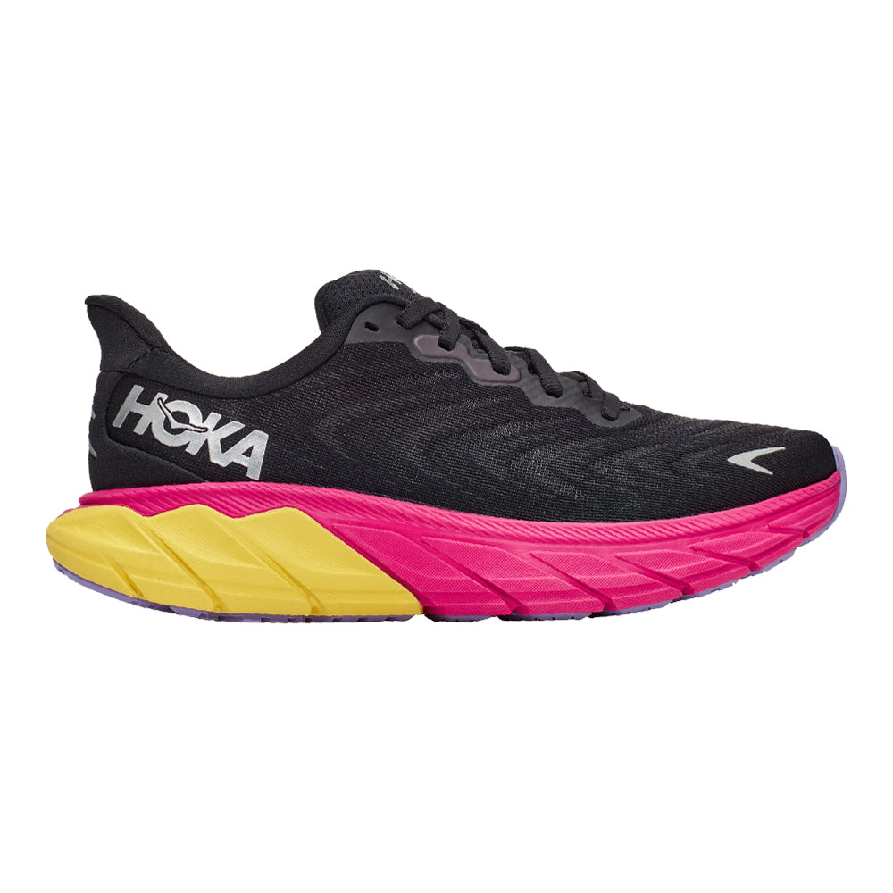 Women's Hoka One One Arahi 6, Black/Pink Yarrow, 8 B Medium