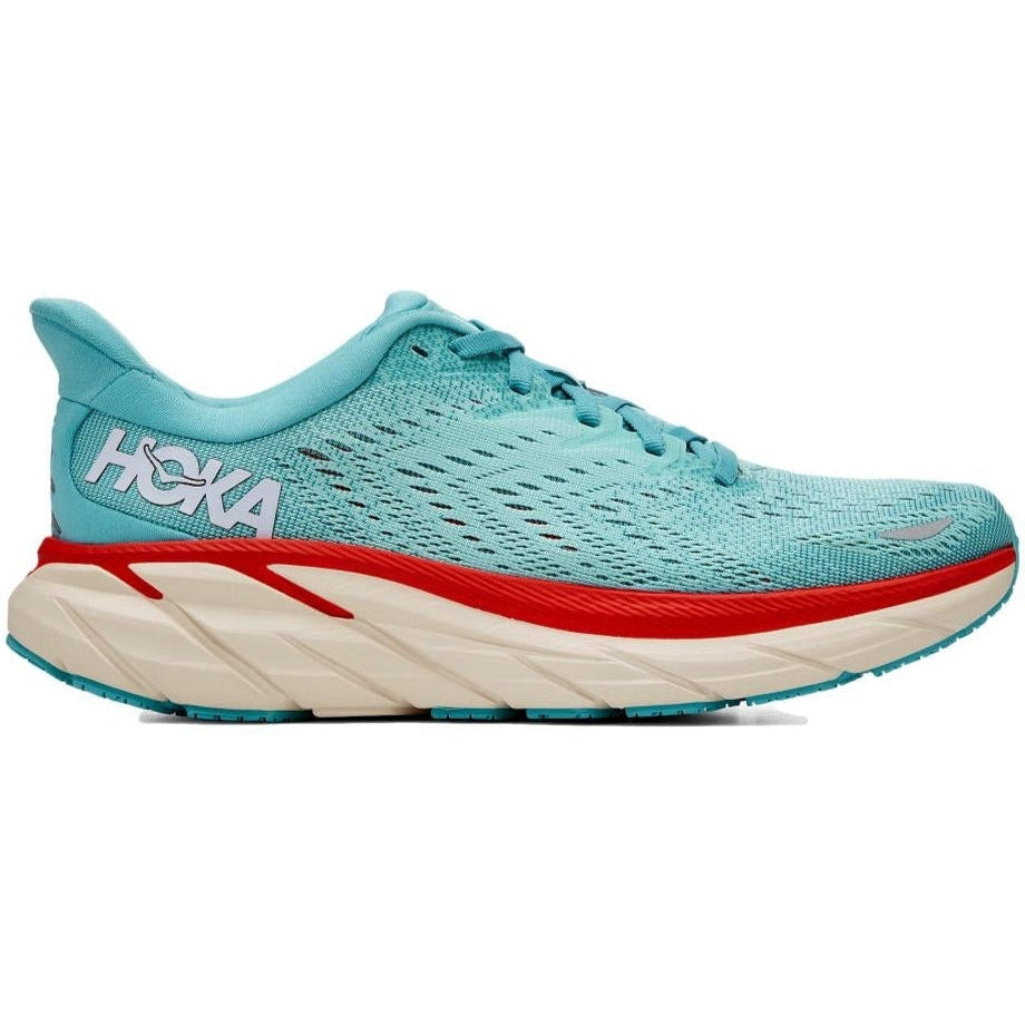 Women's Hoka One One Clifton 8, Aquarelle/Eggshell Blue, 8.5 B Medium