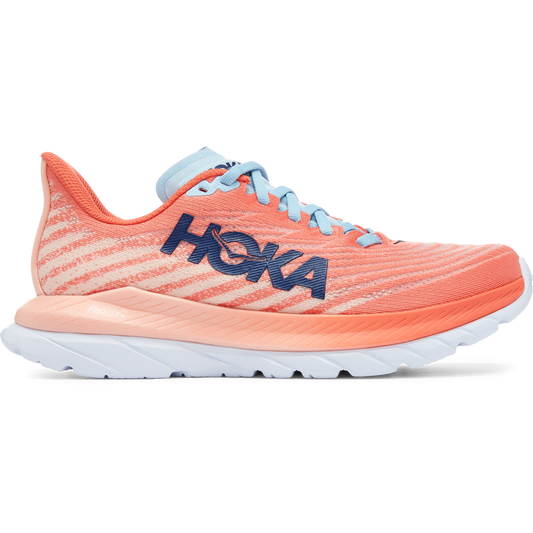Women's Hoka One One Mach 5, Camellia/Peach Parfait, 7 B Medium