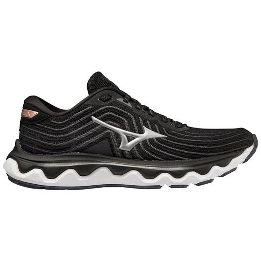 Women's Mizuno Wave Horizon 6, Black/Silver, 10 D Wide
