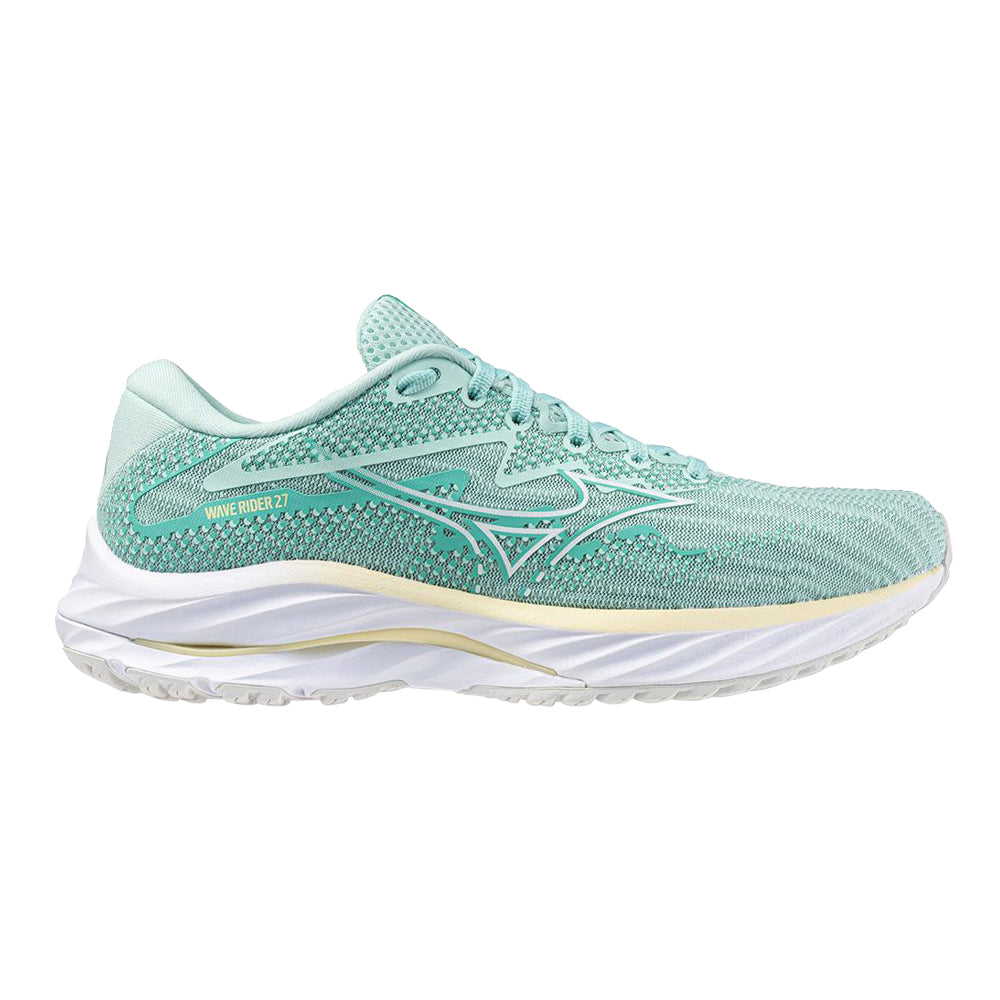 Women's Mizuno Wave Rider 27, Eggshell Blue-White, 8.5 B Medium