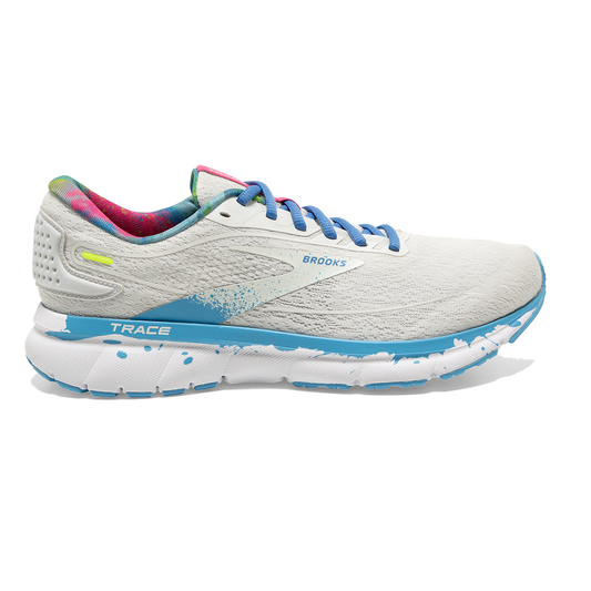 Women's Brooks Trace 2, White/Gray/Alaskan Blue, 7.5 B Medium