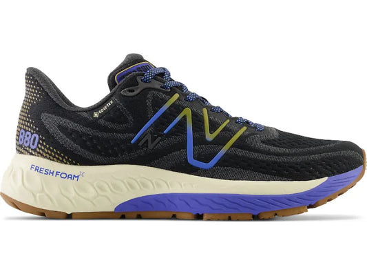 Women's New Balance Fresh Foam X 880v12 GTX, Black/Marine Blue, 8.5 B Medium
